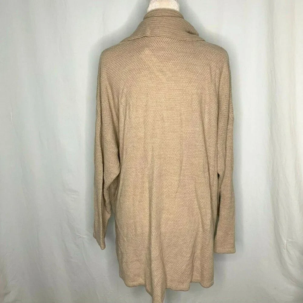 Westbound Cowl Neck Sweater 3X Tan Graham Cracker